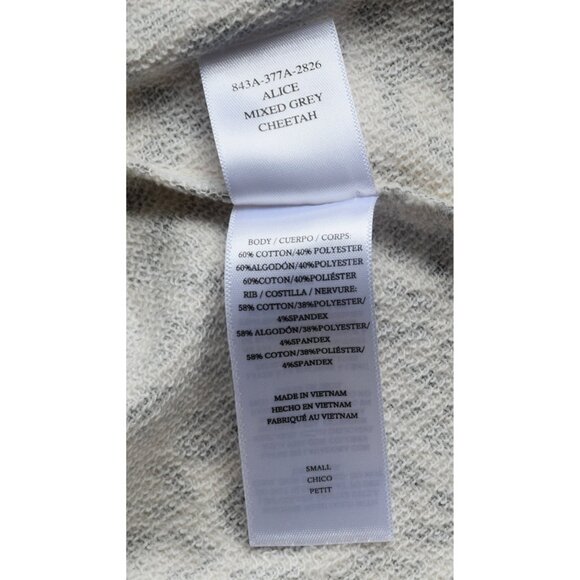 RAILS NWT ALICE COTTON BLEND MIXED GREY CHEETAH SWEATSHIRT. SIZE S - Picture 10 of 11